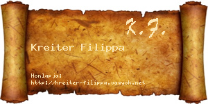 Kreiter Filippa névjegykártya